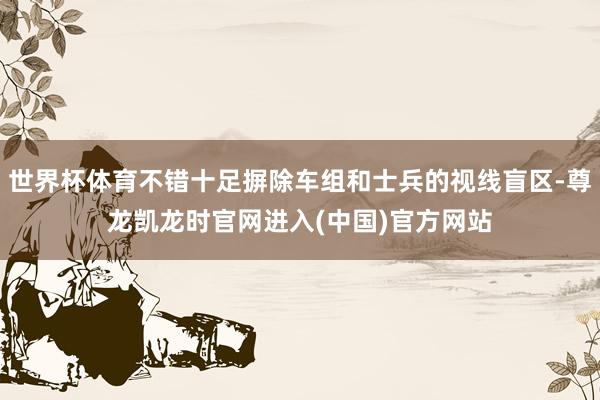 世界杯体育不错十足摒除车组和士兵的视线盲区-尊龙凯龙时官网进